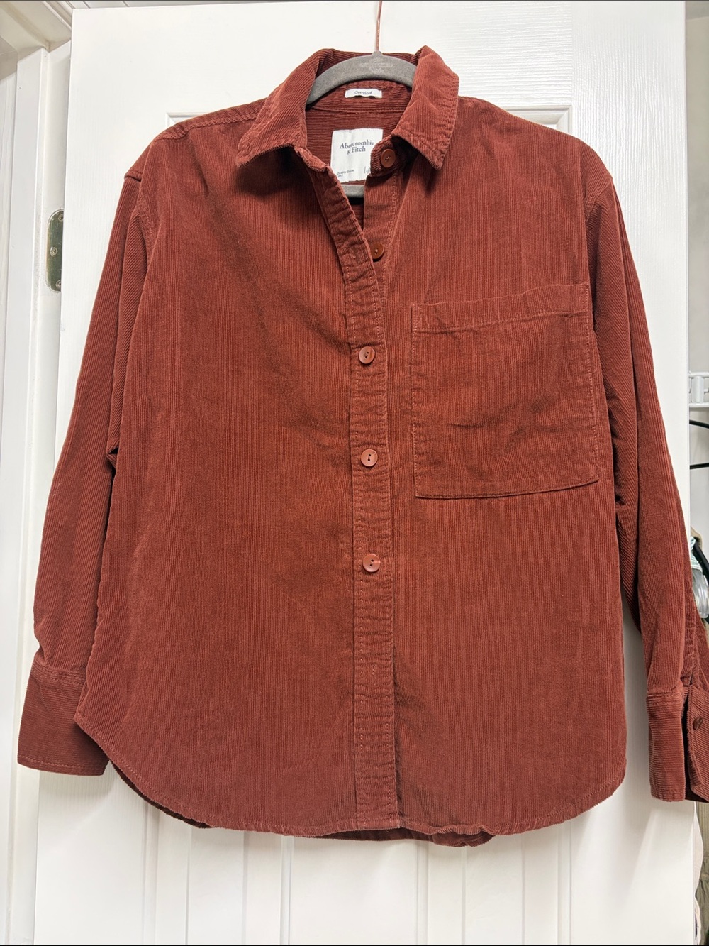 Abercrombie & Fitch burnt orange Corduroy Button-Down Shirt